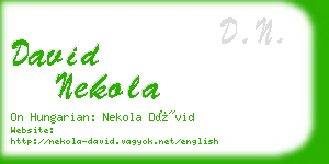 david nekola business card